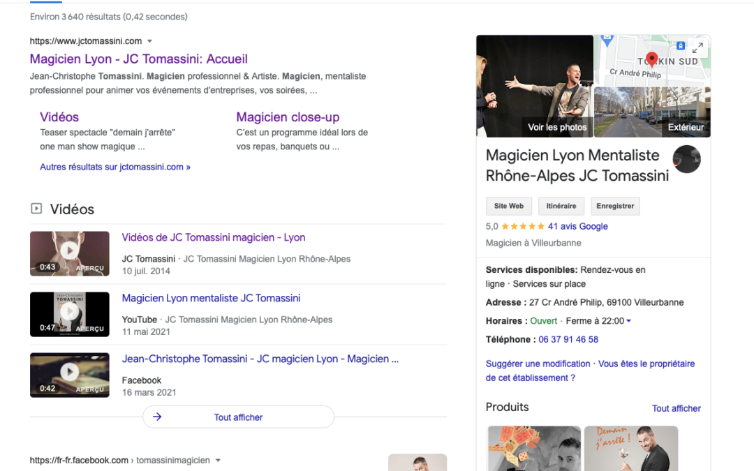 Avis Google magicien Lyon