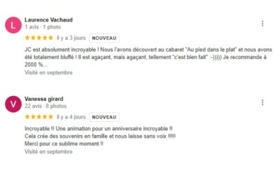 Avis magicien Lyon : 2 avis Google sur JC Tomassini